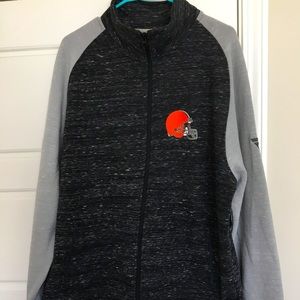 NWT Mens Cleveland Browns Gray Zip Up Jacket Hoodie